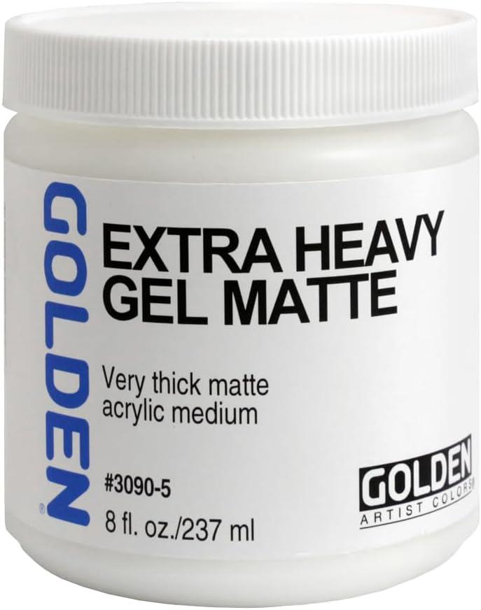 Extra Heavy Gel Matte by GOLDEN, 8 fl. oz. Jar, Professional Acrylic Gel Medium, Semi-Transparent (Clear)