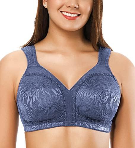 ZeroBound Women's Minimizer Bras Comfort Cushion Strap Wirefree Full Coverage Large Bust Non-Padded Bra 85E