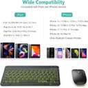 TECURS Bluetooth Keyboard and Mouse Combo for iPad - Rechargeable Wireless Keyboard & Mouse with 7-Color Backlit Compatible with iPad 10th/9th/8th Gen, iPad Pro/Air/Mini, iPhone15/14/13 Pro, Black