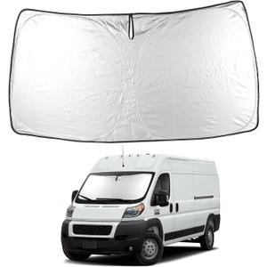 ROCCS Windshield Sunshade UV Ray Reflector for 2014-2025 Dodge RAM ProMaster Full Size Cargo Van Chassis Cab Cutaway Front Window Sun Shade Shield Cover Foldable Reflective Sun Visor