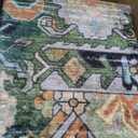 RUGSURE Washable Area Rugs - Perfect for Living Room, Bedroom, Kids Room, Nursery - Stain & Water Resistant Non-Slip, Pet & Child Friendly, Vintage Tribal Area Rugs (Green, 6' x 9')