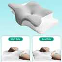 Adjustable Cervical Neck Pillow for Sleeping, Memory Foam Nuzzle Pillow for Back and Shoulder Pain Relief, Ergonomic Contour Side Sleeper Pillows for Neck Support with Armrest