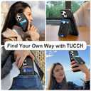 TUCCH PU Leather Case for iPhone 16 Pro Max (6.9") 2024 with Detachable Magnetic Wallet, Carbon Fiber Black