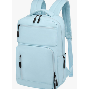 Waterproof Laptop Backpack for Men & Women, Flight Approved Anti-Theft Daypack with 15.6-inch Laptop Sleeve (Light Blue)