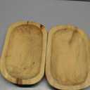 2 Pcs Wooden Dough Bowls for Decor Oblong Decorative Bowl Home Decor Fruit Vessel for Kitchen Counter Rustic Carved Serving Container Long Wooden Bread Tray for Dining Room Table(13 x 9 x 3.2 Inch)