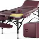 3 Fold Professional Massage Table Portable Hold Up 1100LBS Burgundy
Premium Memory Foam Lightweight Aluminium Leg 8 Heights Adjustable with Carrying Bag for Massage Salon Spa Beauty Gym Tattoo