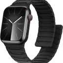 Magnetic Bands Compatible with Apple Watch Band 49/46/45/44/42/41/40/38mm Men Women Silicone Sport Wristband for iWatch Ultra SE Series 11 10 9 8 7 6 5 4 3 (38/40/41/42, Black)