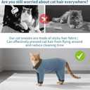 T'CHAQUE Sticky Hair Cat Clothes, Professional Recovery Suit for Cats, Anti-Shedding Shirt Outfit, Soft Pajamas for Kittens, Post-Surgery Onesie for Male & Female Cats, Fuchsia, X-Large