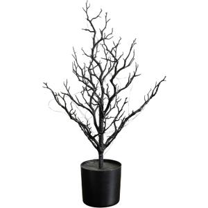 Nearly Natural 24" Pre-Lit Black Twig Halloween Tree with 60 LED Lights