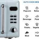 Emerson MWR7020BL Retro Compact Countertop Microwave Oven with Button Control, LED Display, 700W 5 Power Levels, 8 Auto Menus, Glass Turntable and Child Safe Lock, 0.7, Thunderbird Blue