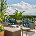SUKAIKEQA Outdoor Cushion Covers Set,8PCS Patio Furniture Couch Seat Slipcovers, Replacement for Sofa Sectional Chair(Cover，Only)