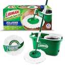 Libman Tornado Spin Mop System with Bucket & Wringer, 1 Refill Head | Microfiber spin mop with bucket & wringer; for hardwood, laminate, tile, all-surface cleaning; 2 total heads included