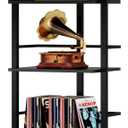 Hosfais Book Shelf Tall Bookshelf: 5 Tier Wood Bookcase with Metal Edge Protection Industrial Narrow Bookshelf Corner Storage Organizer Display Book Rack for Living Room Bedroom Home Office (Black)