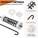 2026 UPGRADEDW10780048 WTW4800XQ4 WTW4800XQ1 RTW4640YQ1 ATW4675YQ1 Washer Suspension Rod Kit(4 packs) by Beaquicy - Replacement for Whirlpool Ken-more Admiral May-tag Washing Machine