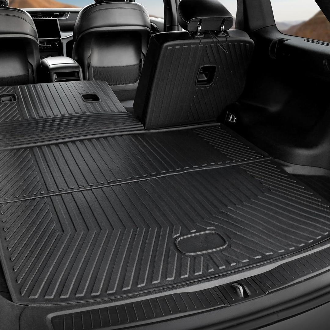 Cargo Mat Backrest Mats for 2022-2025 Jeep Grand Cherokee, All Weather TPE Backrest Mat Trunk Mat Cargo Liner Accessories (Cargo Mat with Backrest Mat)
