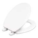 Centoco Wooden Toilet Seat Round, Closed Front with Cover, Residential, Made in the USA, 700-001, White