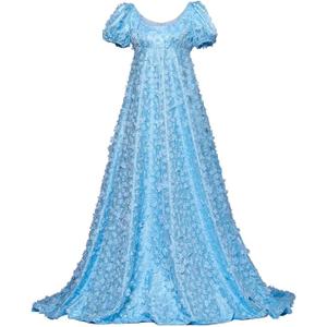 Daphne Regency Women's Blue Lace Dress Light Blue S