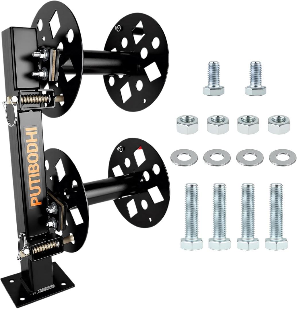 Heavy Duty Welding Reel, Double Fixed Base 10"dia, Insulated Locking Bolt (No Leakage), Fits 150ft of 1/0 & 125ft of 2/0 Cables (Black)