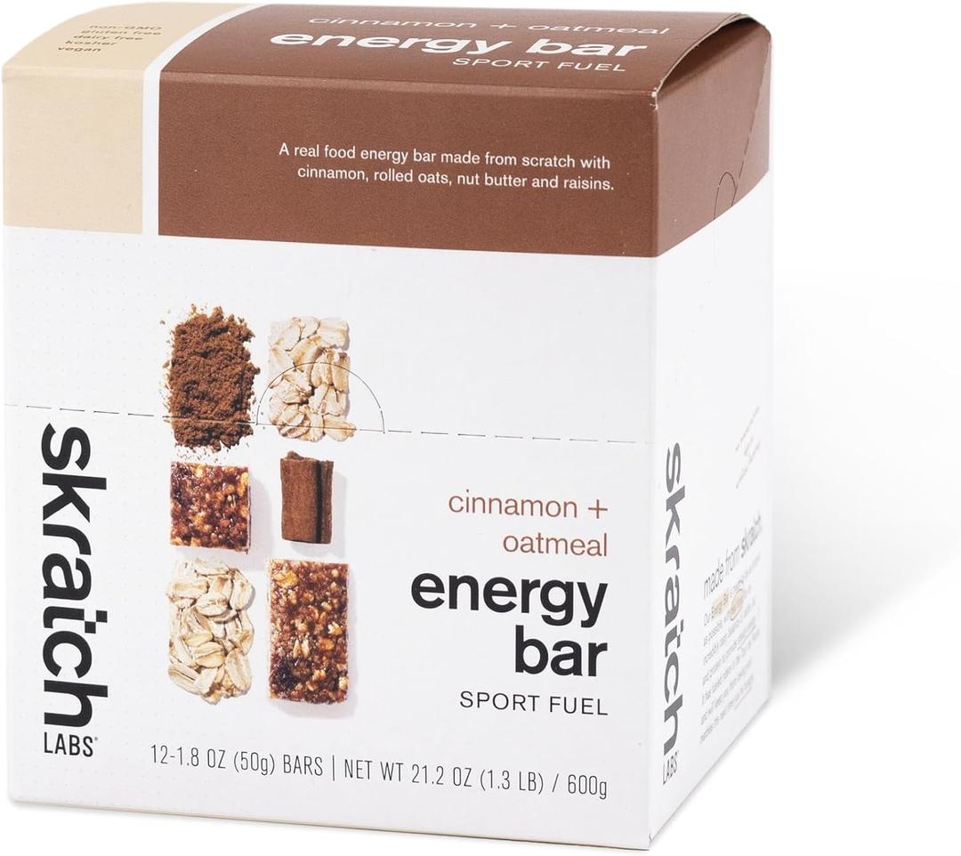 Skratch Labs Energy Bar | Cinnamon + Oatmeal (12 Pack) | Plant Based Healthy Snack | Low Sugar - 5g Protein | Non-GMO, Gluten Free, Soy Free, Vegan, Kosher Skratch Labs Energy Bar | Cinnamon + Oatmeal (12 Pack) | Plant Based Healthy Snack | Low Sugar - 5g Protein | Non-GMO, Gluten Free, Soy Free, Vegan, Kosher