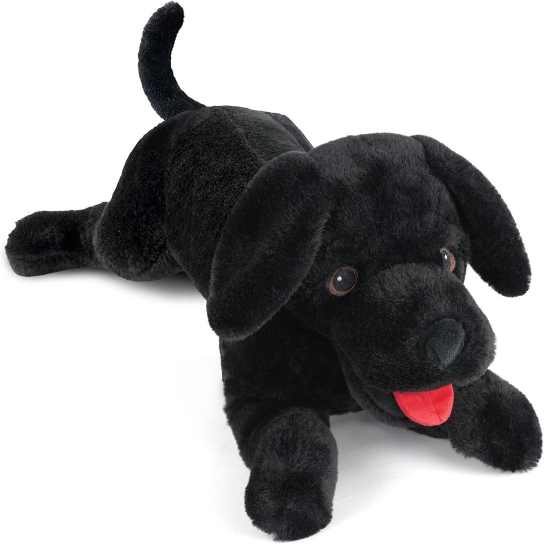 LotFancy Dog Stuffed Animal, 21 inch Black Lab Plush Dog, Realistic Stuffed Puppy Plush Toy for Kids