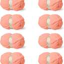 8 Skein Chunky Yarn for Hand Knitting, Big Blanket Yarn Jumbo, Soft Chenille Yarn Bulky, 0.5lb/25yds, Salmon