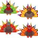 4 Pcs Thanksgiving Turkey Crayon Holder Felt Pencil Holder Turkey Desk Organizer for kids School Home Office Stationary Supplies