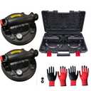 2 Pack 880 lbs Load 8" Double Thickness Glass Suction Cups to Lift Large Glass, Tile Suction Cup,Heavy Duty Suction Cup,Glass Lifting Suction Cups Glass Suction Cups(Pressure Gauge)