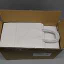 RACETOP 100 Pack Small Gift Bags 5.8x3.2x8.25 Inch White Kraft Paper Bags with Handles Bulk, Retail Shopping Bag for Birthday Party Favors, Grocery, Wedding, Craft