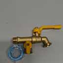 Outdoor Water Faucet, Wall Mounted Garden Water Faucet with Two 3/4 inch Brass Ball Valves Water Tap Splitter for Outdoor,Garden,Home, Balcony, Hose Connector