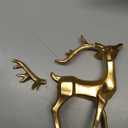 DN DECONATION 3pcs Reindeer Christmas Decoration Indoor, Gold Standing and Resting Deer Figurines Home Decor, Modern Resin Christmas Deer Statue for Table Decor Living Room Holiday Decorations