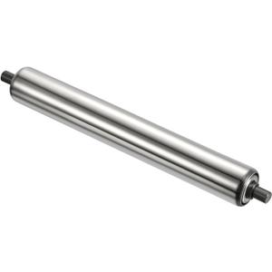 PATIKIL Conveyor Roller 3" Diameter 14" Length, 1 Pack Stainless Steel Transmission Replacement Part Galvanized End, Silver