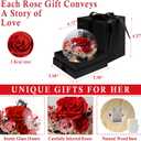 FIACO Gifts for Women Mom Birthday Preserved Flowers in Glass Dome Forever Fresh Flowers for Delivery Mothers Day Eternal Roses Gifts for Grandma Wife Daughter Friends Red