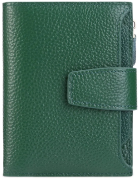 Ladies Leather, Short Wallet, Trendy, Stylish, Sturdy, Durable, Genuine Leather, Suitable For Daily Travel, Green