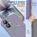 Miracase Magnetic for iPhone 17 Case, Compatible with MagSafe, Integrated Silicone Camera Control Cover, 3.0mm Thicken Shockproof Drop Protection Phone Case for 17,Lavender Gray