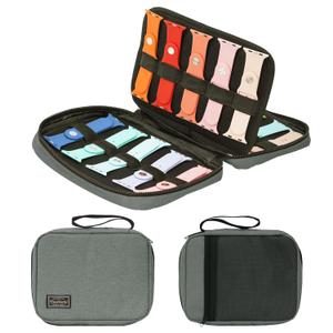 Small USB Cable Organizer Bag Compact Data Cable Storage Pouch for Chargers Power Bank and Accessories Lightweight Travel Case Gray