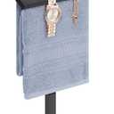 Livabber Standing Hand Towel Holder, 304 Stainless Steel Hand Towel Rack Stand with Heavy Marble Base, Bath Accessories, Towel Ring for Bathroom Kitchen Countertop, 14 Inch (Black)