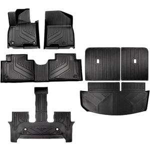 Tesson Floor Mats Trunk Mats Backrest Mats for 2026 Hyundai Palisade Hybrid 7 Seat, All Weather Protection Accessories Custom Full Set Liner Include 1st 2nd 3rd Row TPE Winter Slush Car Mat