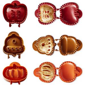 Holiday Mini Pie Mold, Hand Pie Press Mold Maker for Baking, Party Potluck Hand Pie Molds, Pumpkin Cookie Cutters, for Festivals and Parties3PCS