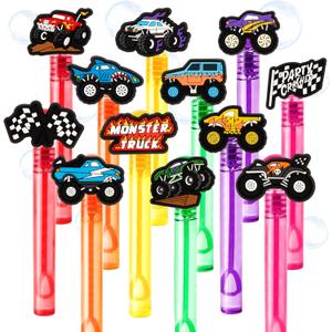 Monster Truck Party Favors for Kids  24PCS Car-Themed Bubble Wands, Great for Birthday Party Supplies, Pinata Fillers, Goodie Bags & Classroom Rewards