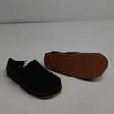 XBKXMK Platform Slingback Clogs Mules for Women Suede Leather Slip on Women's Slippers Mini Boots Ankle Boots Comfy Lined Sneakers Anti-Slip Boot for Outdoor Black 8.5