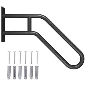 Hand Rails for Outdoor Steps Stair Railing Indoor Rail Metal Heavy Duty Non-Slip 1-3 Step Wall Mount Grab Bars U-Shape Safety Handle Garage Porch Courtyard Doorways (23")