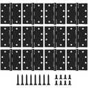 AiVeUao 12Pcs Door Hinges for Interior and Exterior Doors, Stainless Steel Black Door Hinge, 4.5 Inch Hinges Ball Bearing Door Hinges with Square Corners