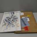 Hardy Gallery Abstract Flower Print Wall Art: Botanical Flower Bouquet in Crystal Vase Picture Picture on Wrapped Canvas for Dining Room (12" x 16" x 1 Panel)