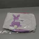 HSgoAek 3 PCS Easter Bunny Basket Bags for Kids - Canvas Cotton Carrying Gift and Eggs Hunt Bag, Easter Gift Basket with Tails Printed Rabbit (Purple, Blue, Pink)