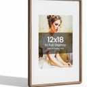 12x18 Picture Frame Natural Walnut Wood From CA-USA with Real Tempered Glass, Handcrafted 12 x 18 Diploma Frame Matted to 9x12 Photo,Certificate,Degree,Graduation Picture Display Wall Decoration