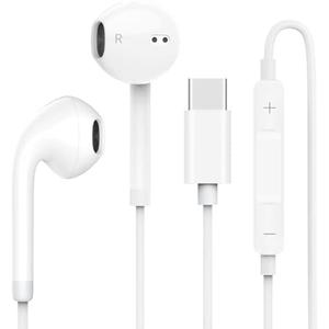USB C Headphones for iPhone 16 15, Wired Headphones USBC for iPad Pro Air Mini, iPad 10th, MacBook, Type C Earbuds for Samsung, Google Pxiel, Earphones for Lenovo, Dell, Microphone, Volume Control