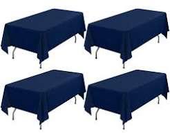 4 Pack Navy Blue Rectangle Tablecloth 60 x 102 Inch for 6 FT Tables, Wrinkle Resistant Washable Polyester Table Cover for Wedding Dining Buffet Parties and Camping, Mantel Blanco Para Mesa Rectangular