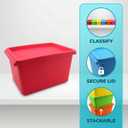 6 Pack Plastic Storage Bins with Lids, 6 Colors Stackable Storage Boxes | Portable clear containers fwith Lids or cheerleading hair bows, stackable for storage, display, travel and organization