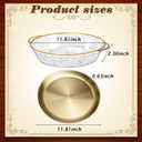 Baderke 3 Set 11.8" Chilled Serving Tray for Parties with Compartments Ice Chilled Party Platter Charcuterie Serving Board Cold Dish Dip for Fruit Seafood Vegetable Shrimp Cocktail (Gold)