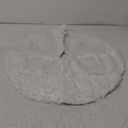 30Inch White Christmas Tree Skirt- Faux Fur Plush Small Christmas Tree Skirt Holiday Party Indoor Outdoor Christmas Decorations for Merry Christmas